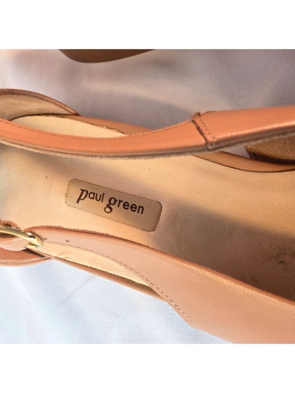 Paul Green Rica Pointed Toe D'Orsay Flats Tan Leather Womens 7 Ankle Strap NWOB - Picture 12 of 12